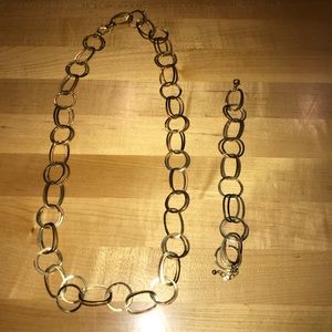 Gold necklace and bracelet